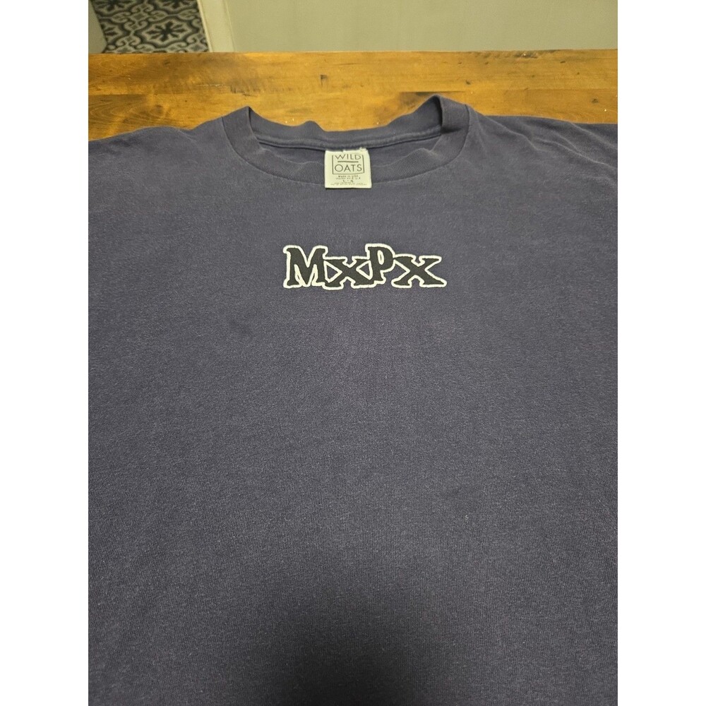 Wild Oats Vintage MxPx Band Shirt Mens Large L Navy Blue 90s Pop Punk Back Print